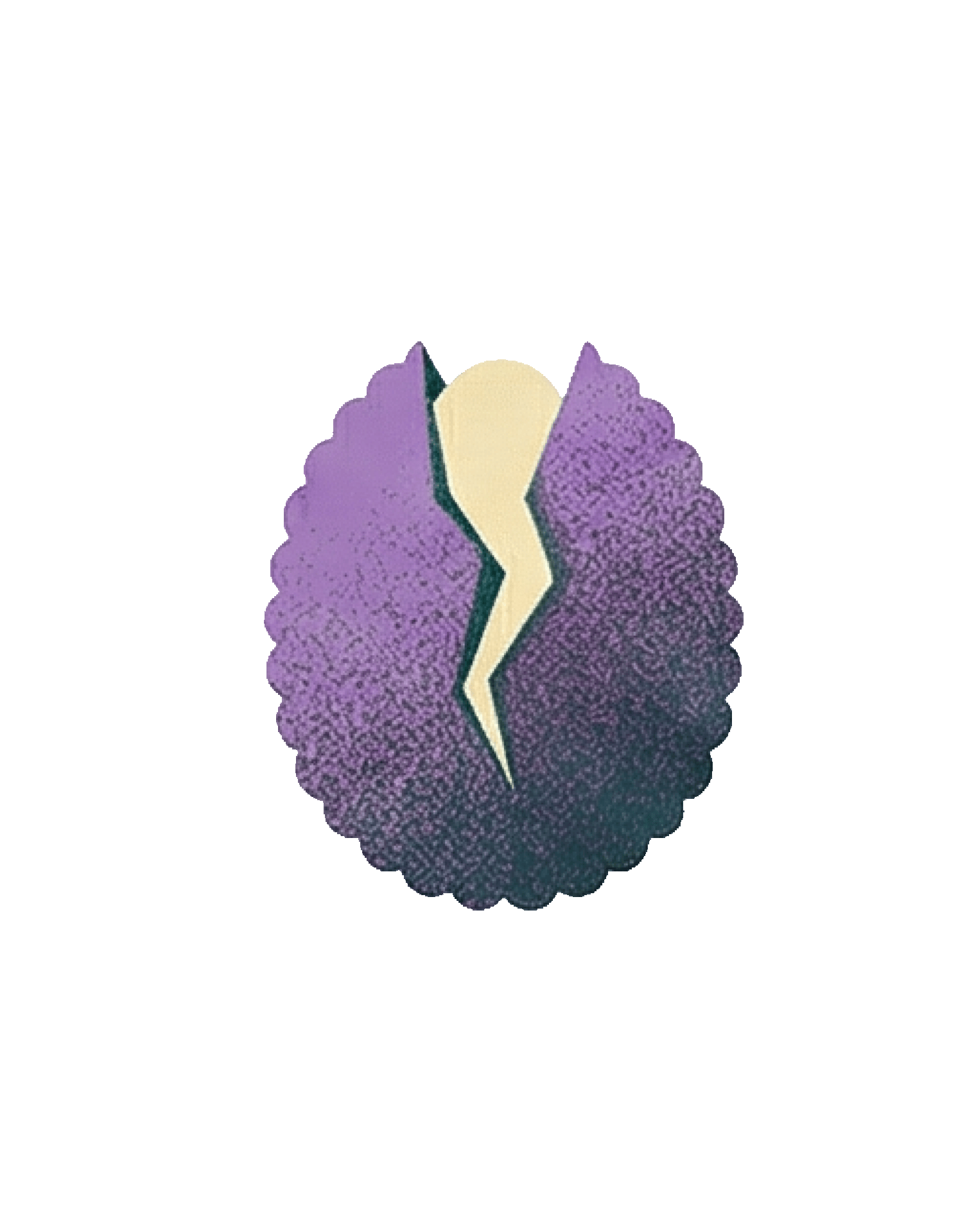 Bloma gift, animated lavender spore with purple to teal grain texture